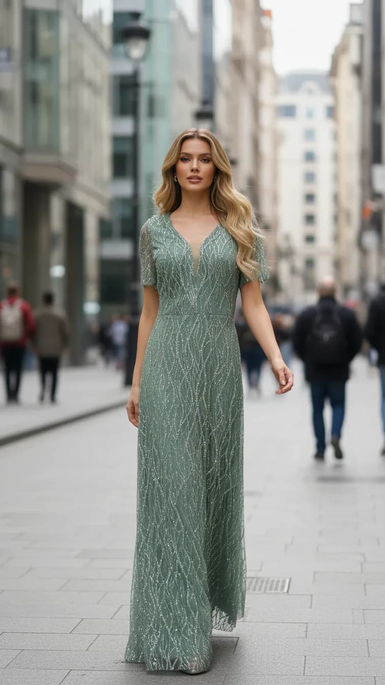 Plus Size Evening Dress 25200 in Emerald, view 5