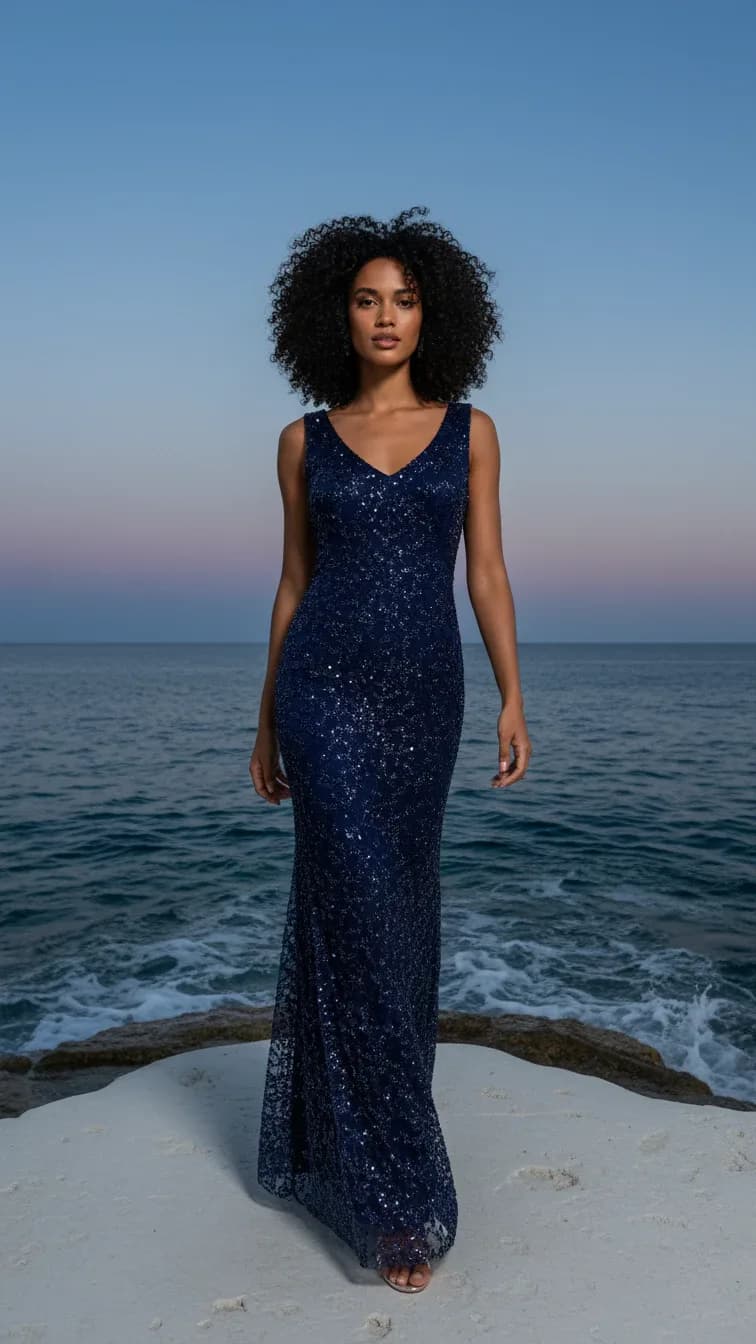 Evening Dress 25230 in Oil Green, front view