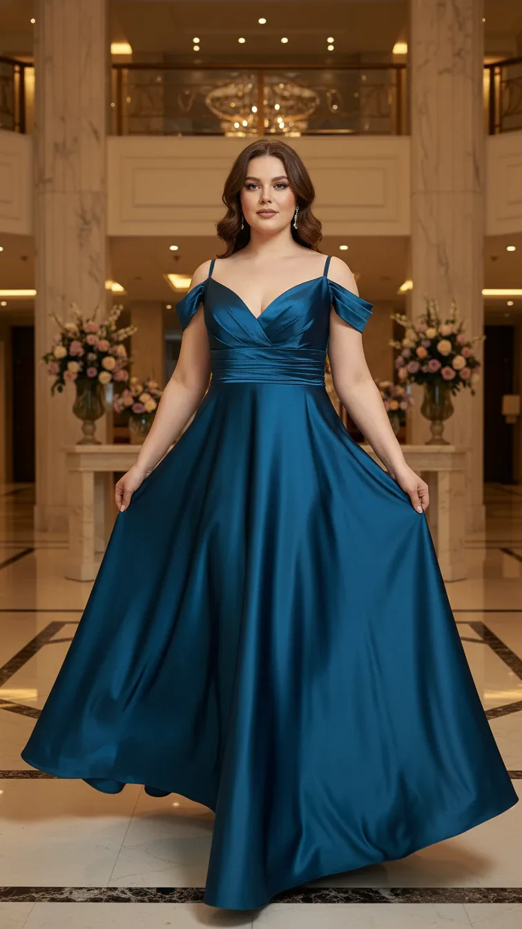 Evening Dress 25244 in Tile, side view