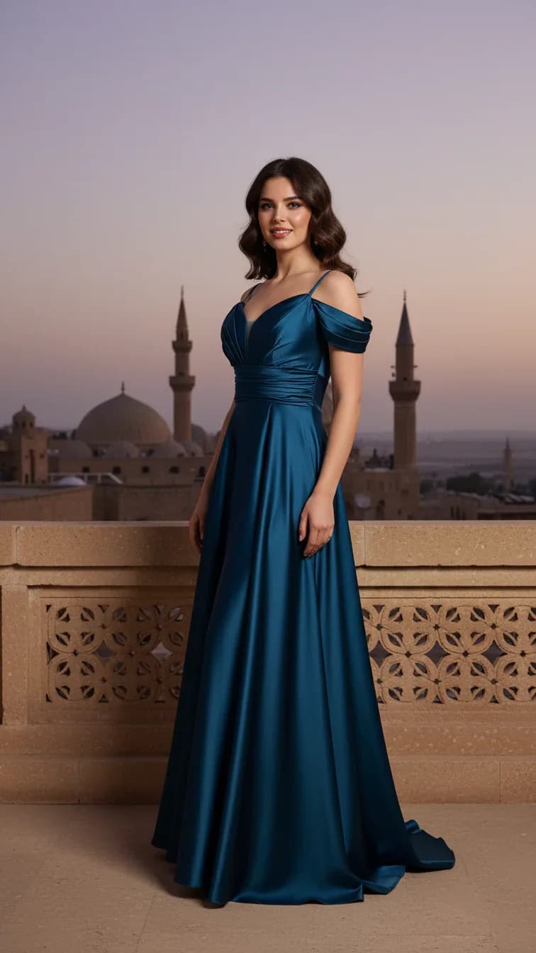 Evening Dress 25244 in Tile, front view
