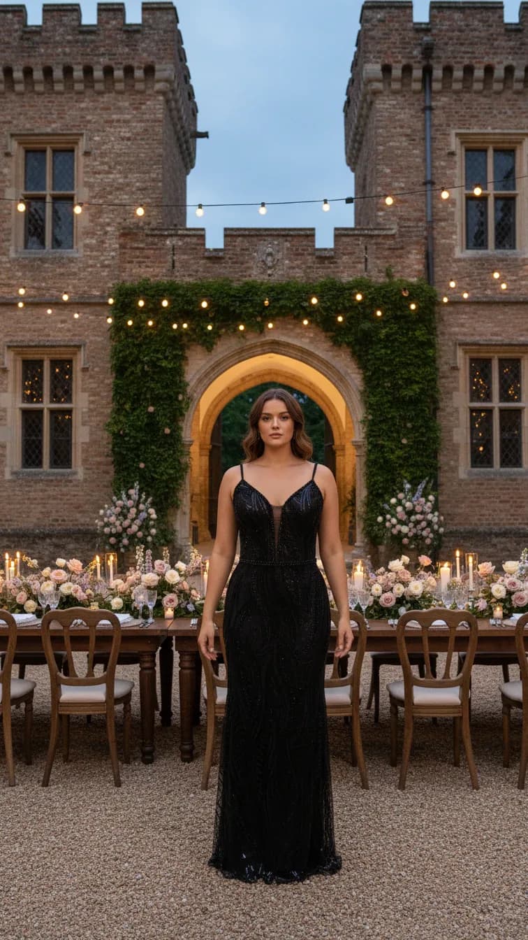 Evening Dress 25250 in Black, side view