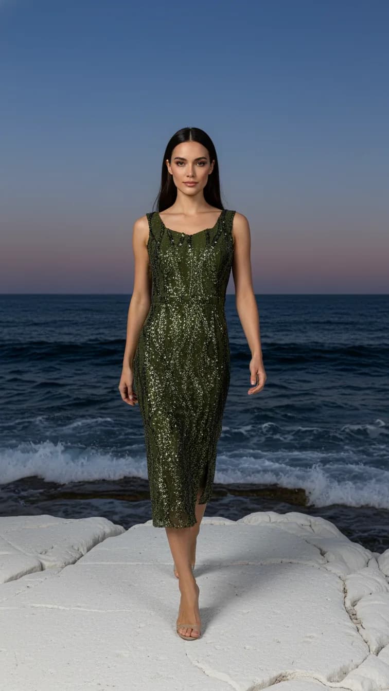 Evening Dress 26233 in Black, back view