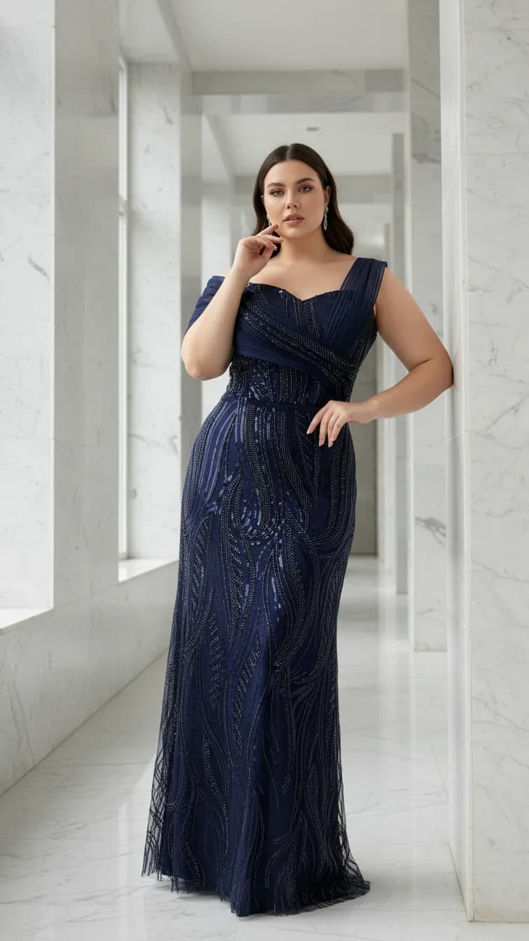 Evening Dress 26248 in Black, back view