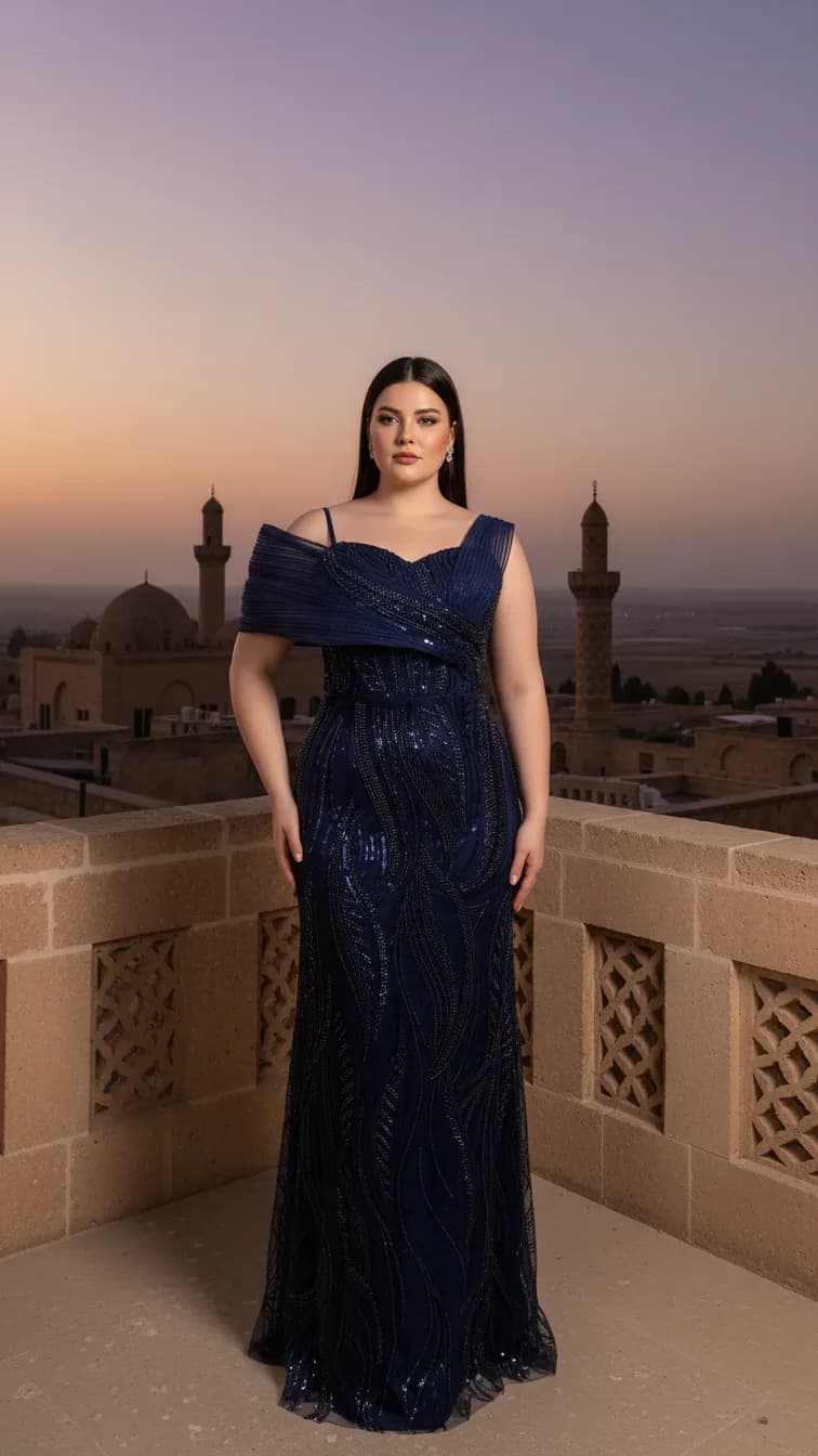 Evening Dress 26248 in Black, front view