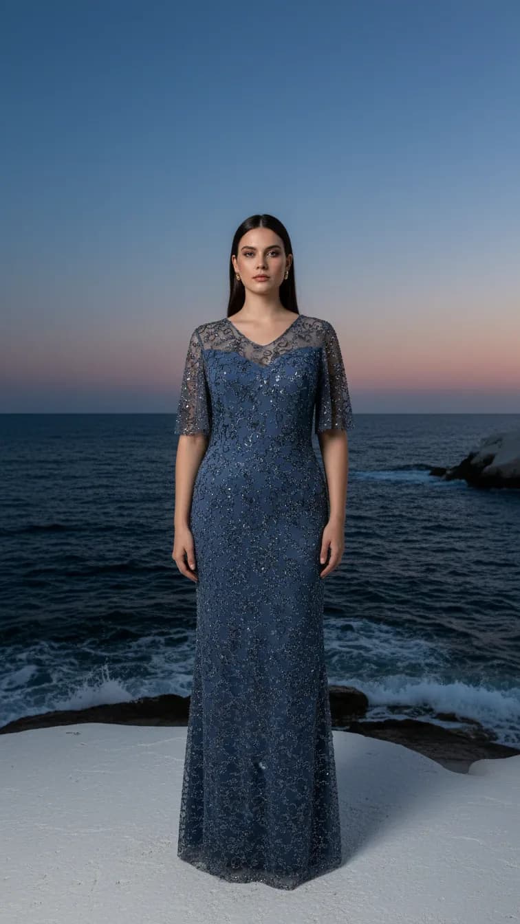 Evening Dress 26256 in Black, front view