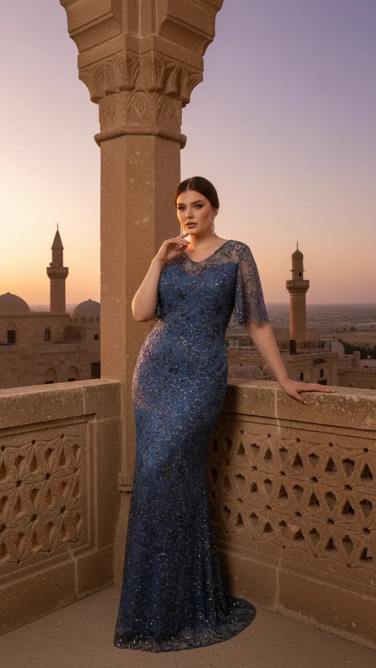 Evening Dress 26256 in Black, back view