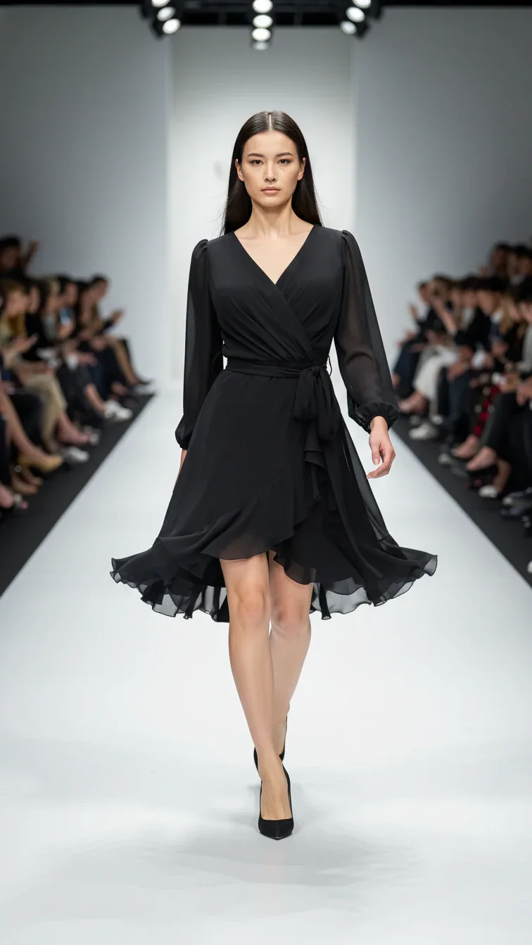 Evening Dress 26258 in Black, detail view