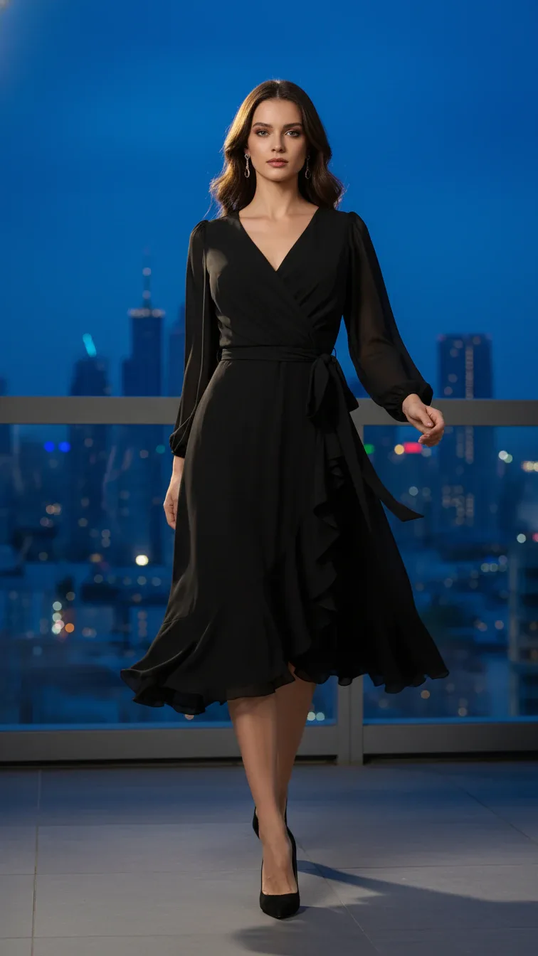 Evening Dress 26258 in Black, side view