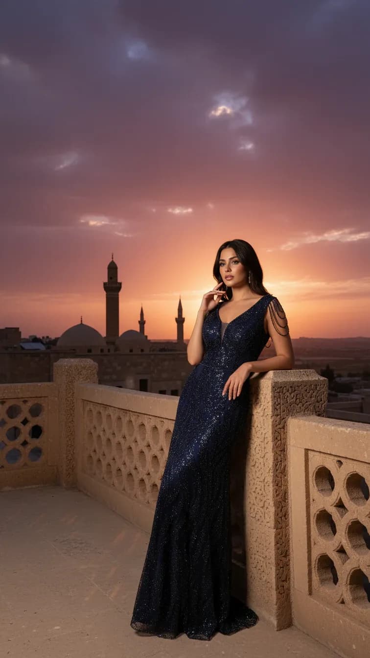 Evening Dress 26260 in Black, front view