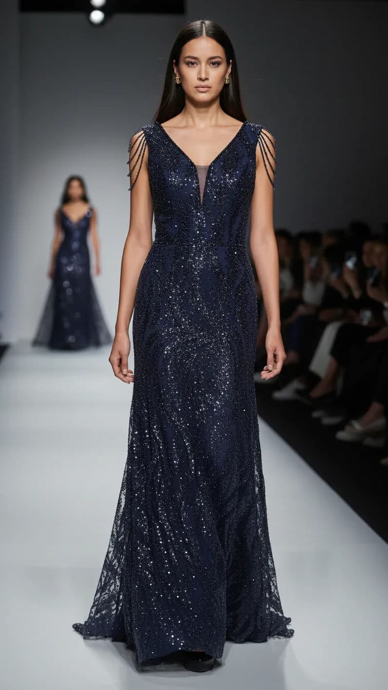 Evening Dress 26260 in Black, back view