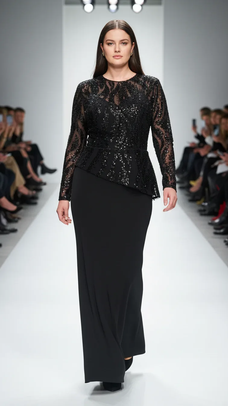 Evening Dress 26262 in Black, detail view